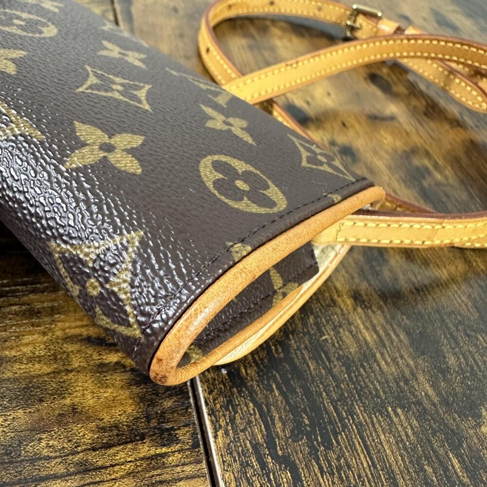 Louis Vuitton Vintage Twin Pochette Crossbody Bag Small Brown Monogram Canvas - Picture 15 of 16